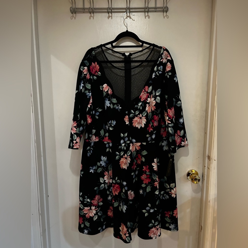 Floral Black Dress